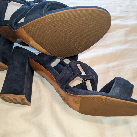 By Far Navy Suede Sandals - Picture 11 of 12